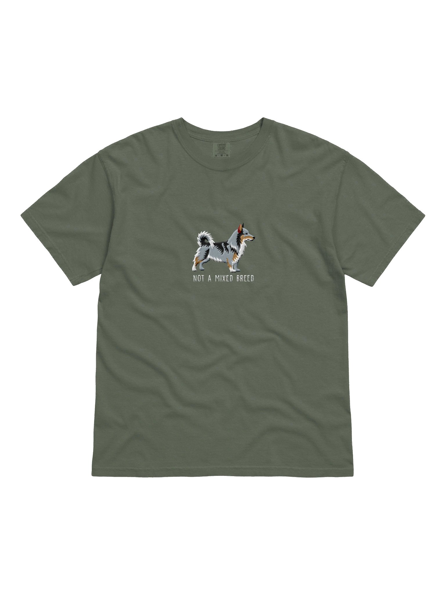Not a Mixed Breed T-Shirt(Embroidered) of a Swedish Vallhund(Brownish Gray) product image (4)