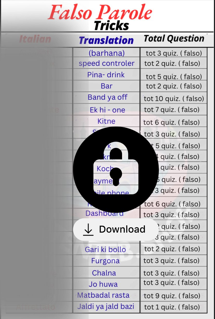 Patente B Trucchi: PDF per l’Esame di Teoria in Urdu Punjabi Hindi product image (3)