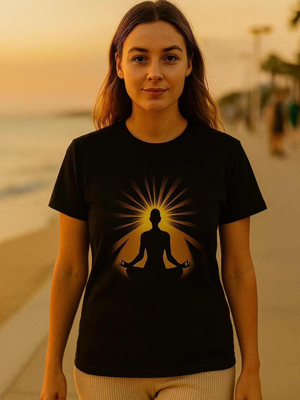Camiseta Gráfica "Sunrise Yoga Flow" – Algodón Suave product image (2)