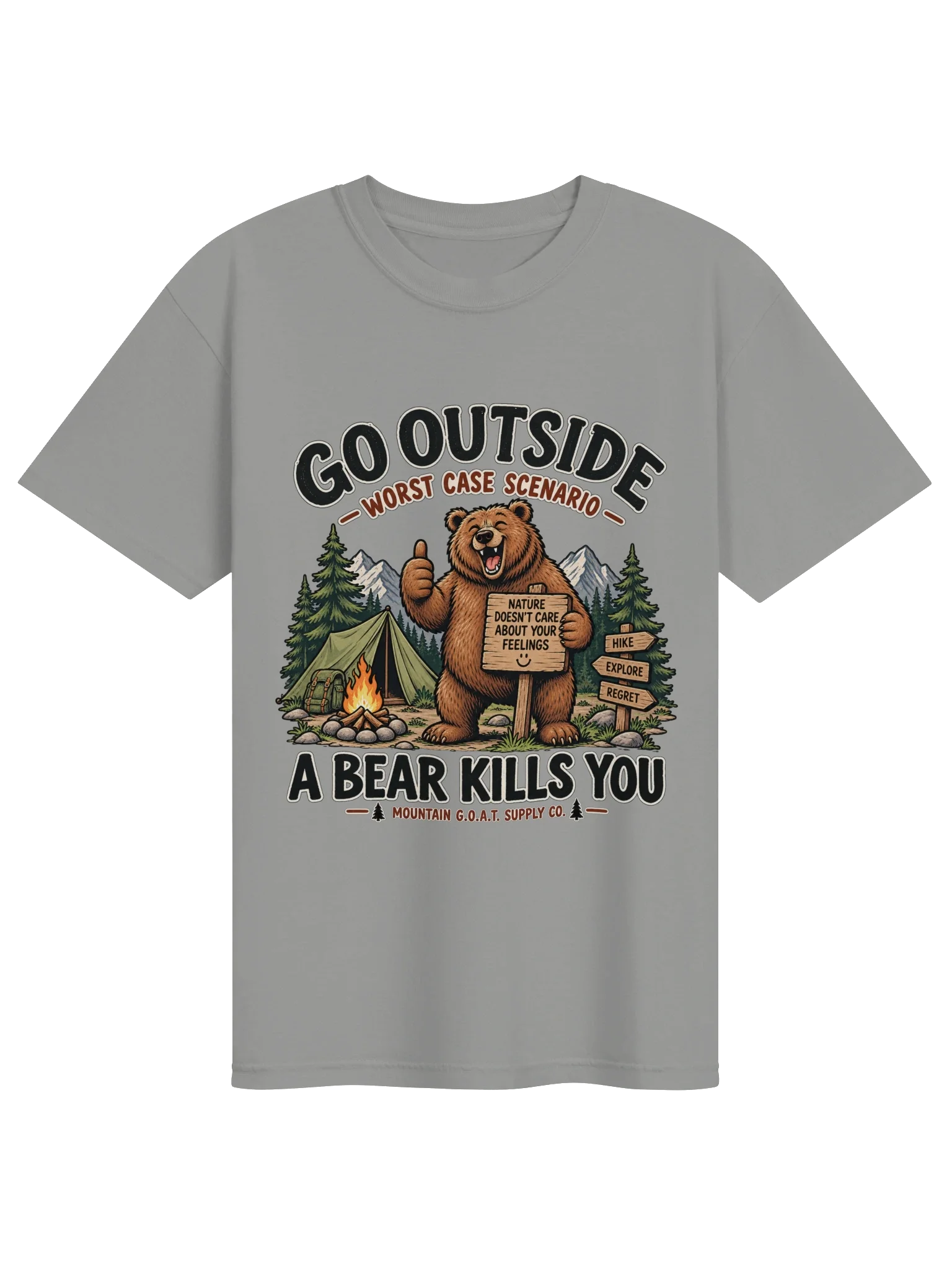 GO OUTSIDE in Grey