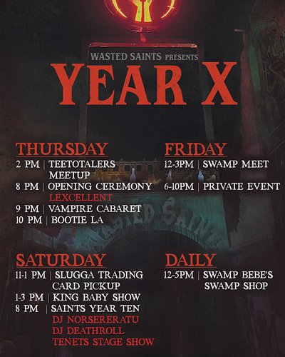 Saints Are Back with a New Location, New Shows, and many surprises for you, with our Year Ten Celebration! Without further ad...