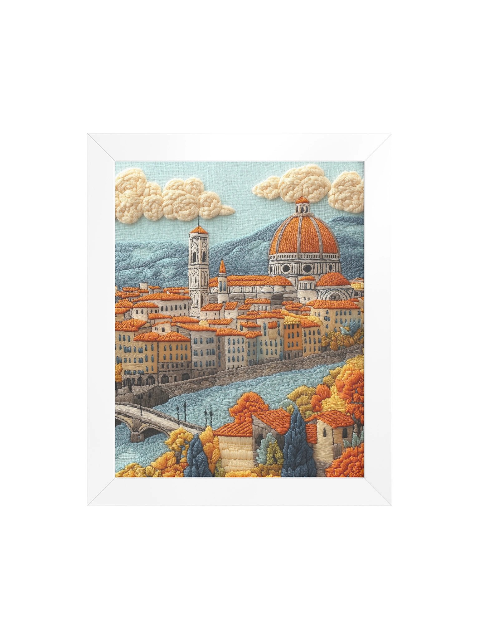 Autumn in Florence | Embroidery-Style Wall Art — Framed Print product image (16)
