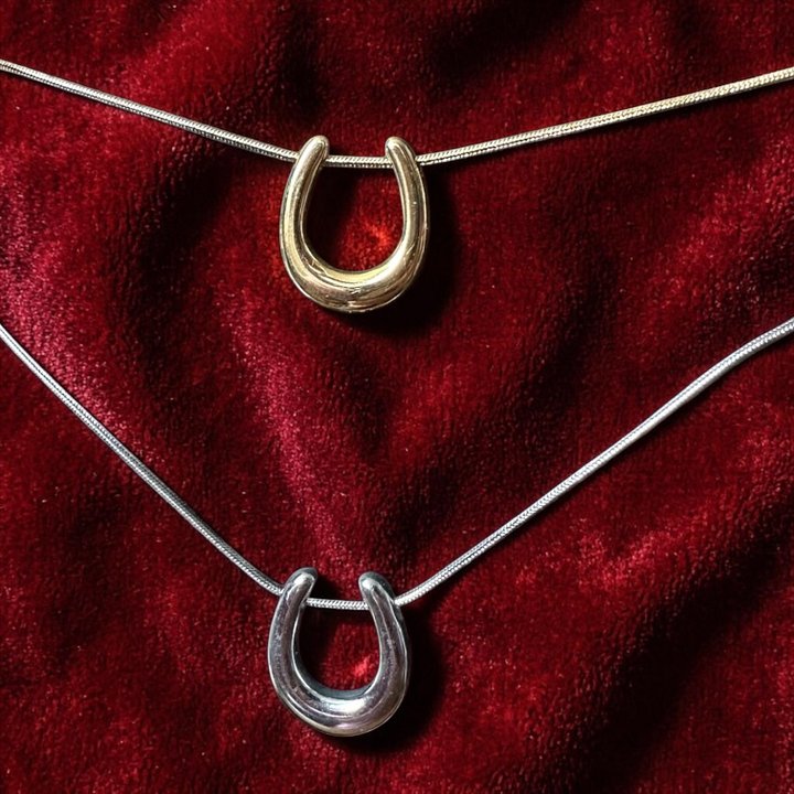 Horseshoe Pendant Necklace | Dainty Equestrian Jewelry | Gold & Silver product image (1)