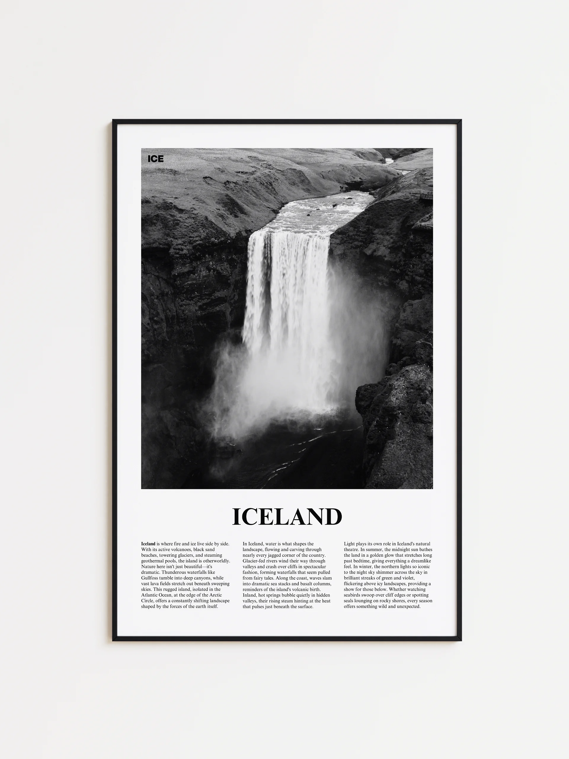 Iceland 03 Newspaper Poster | Framed product image (1)