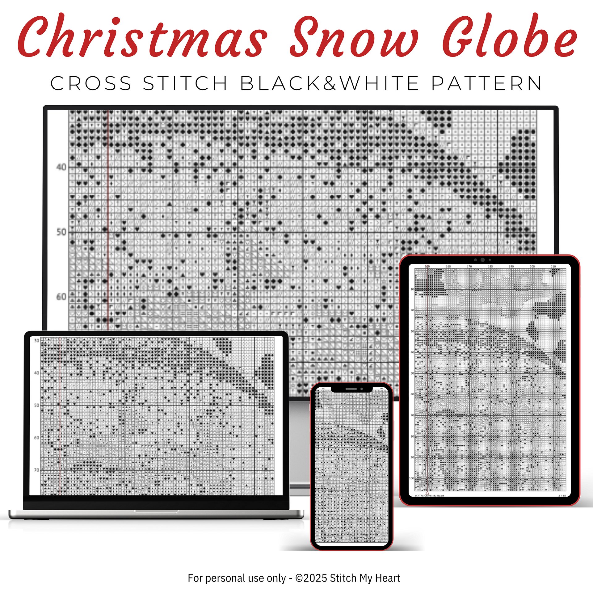 Christmas Snow Globe Cross Stitch Pattern product image (4)