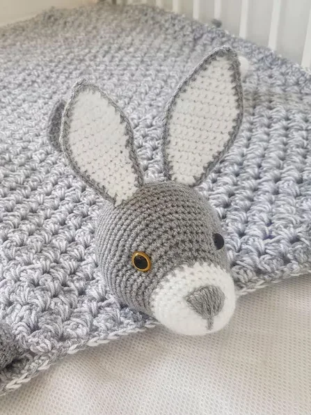 Woodland Bunny Baby Blanket Crochet Pattern - Pram Toy Security Blanket PDF - Crafting Happiness product image (8)