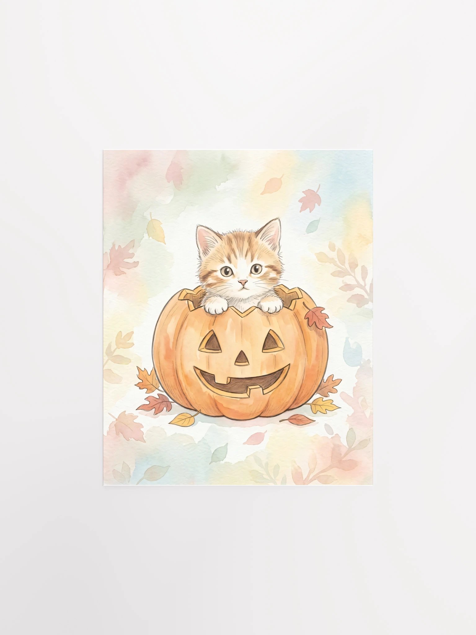 Pumpkin Peek Kitten Poster product image (25)