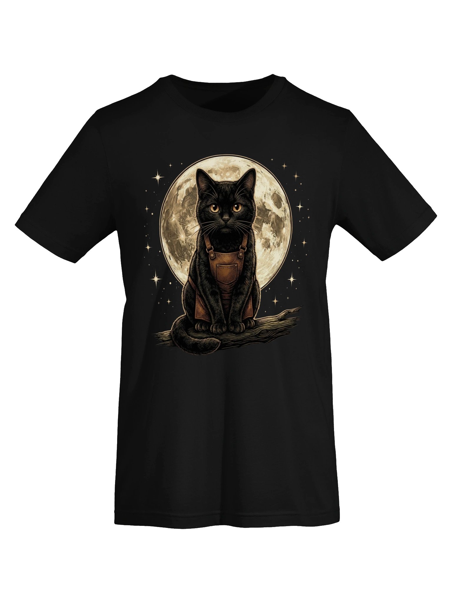 Midnight Cat Vintage Graphic Tee - Full Moon Black Cat Shirt product image (18)
