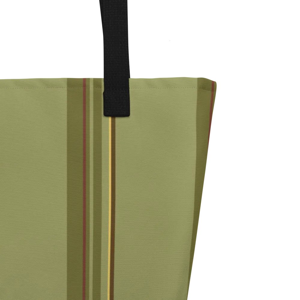 Simple Green Stripes on Large Tote Bag product image (5)