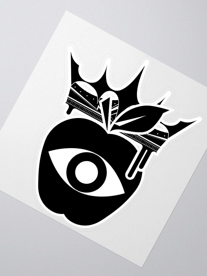 Crowned Apple LARGE (Black) ✦ Kiss Cut Stickers product image (6)