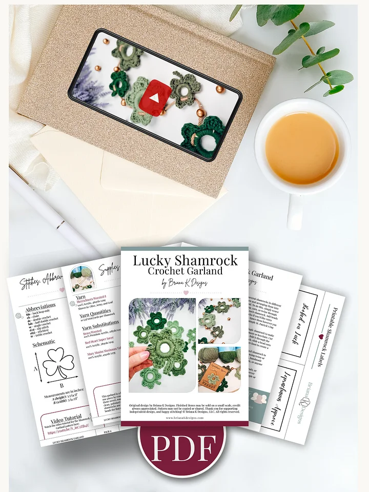 Lucky Shamrock Crochet Garland product image (2)