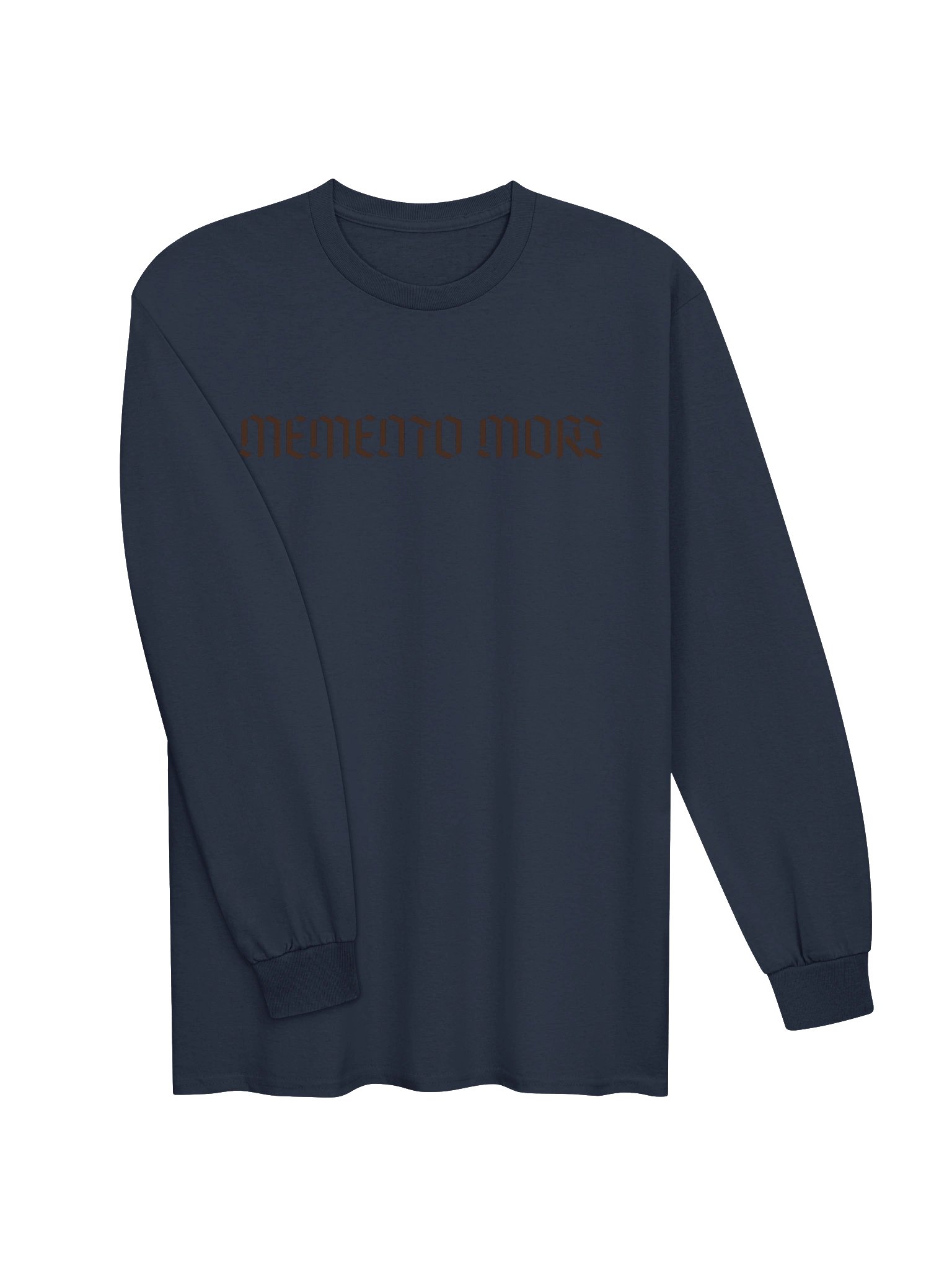 Memento Mori Brown Font Unisex Cotton Long Sleeve Shirt product image (11)