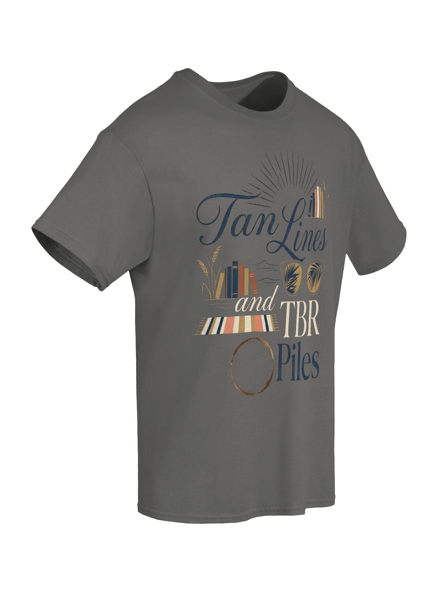 Tan Lines and TBR Piles Summer Beach Reader T-Shirt for Book Lovers product image (6)
