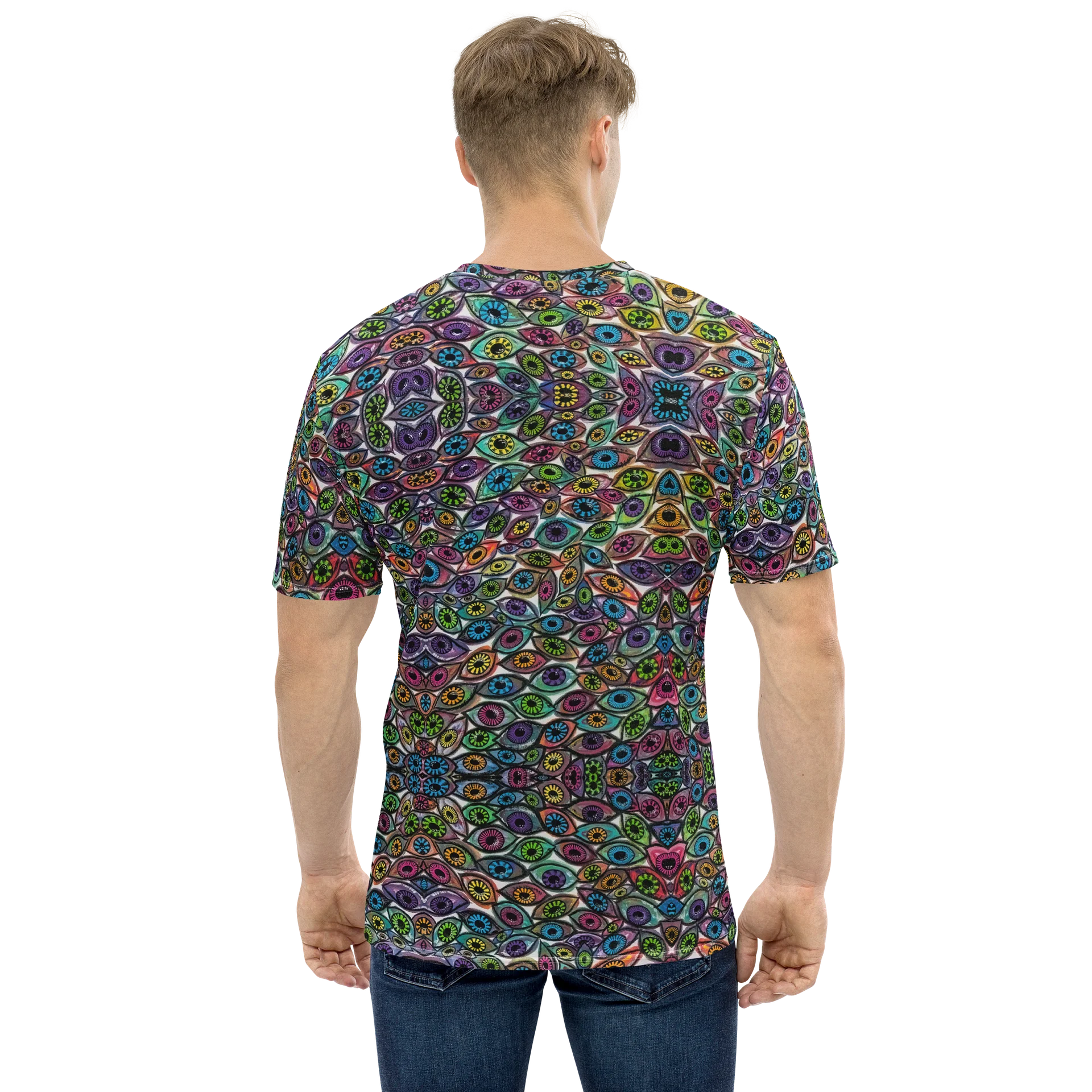 Unisex Colorful Eyes Crew Neck T Shirt | Eye See You Too product image (1)
