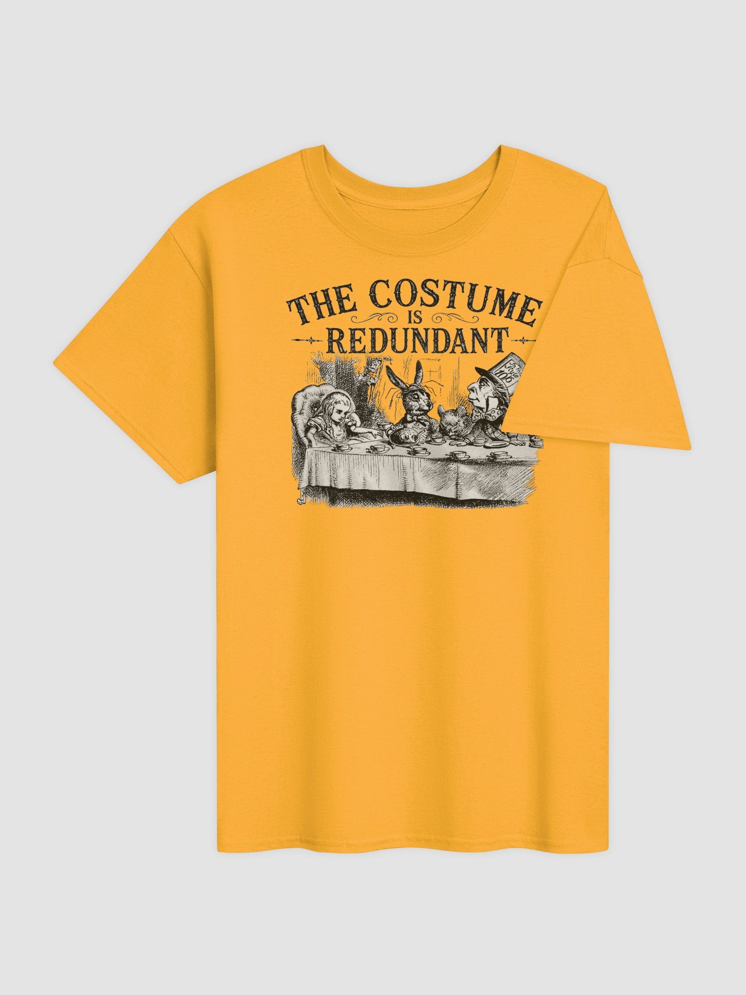 THE COSTUME IS REDUNDANT, Alice Tea Party, Halloween Unisex Cotton Heavyweight T-Shirt product image (4)