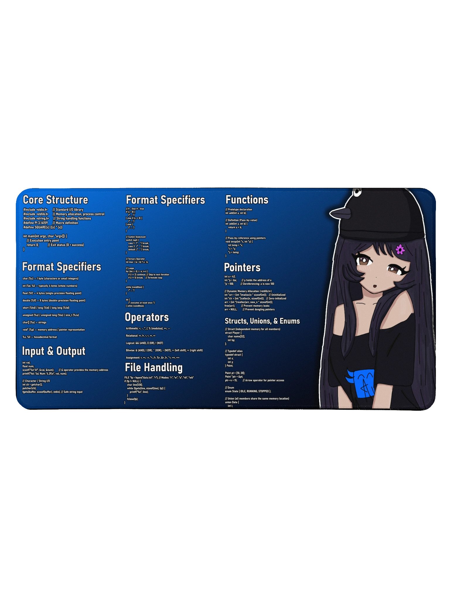 Kyla’s C Cheat Sheet - Deskmat product image (1)