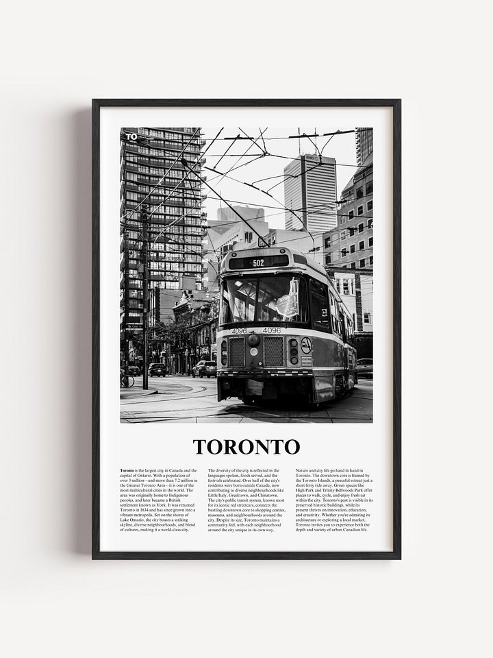Toronto 07 Newspaper Poster | Framed product image (1)