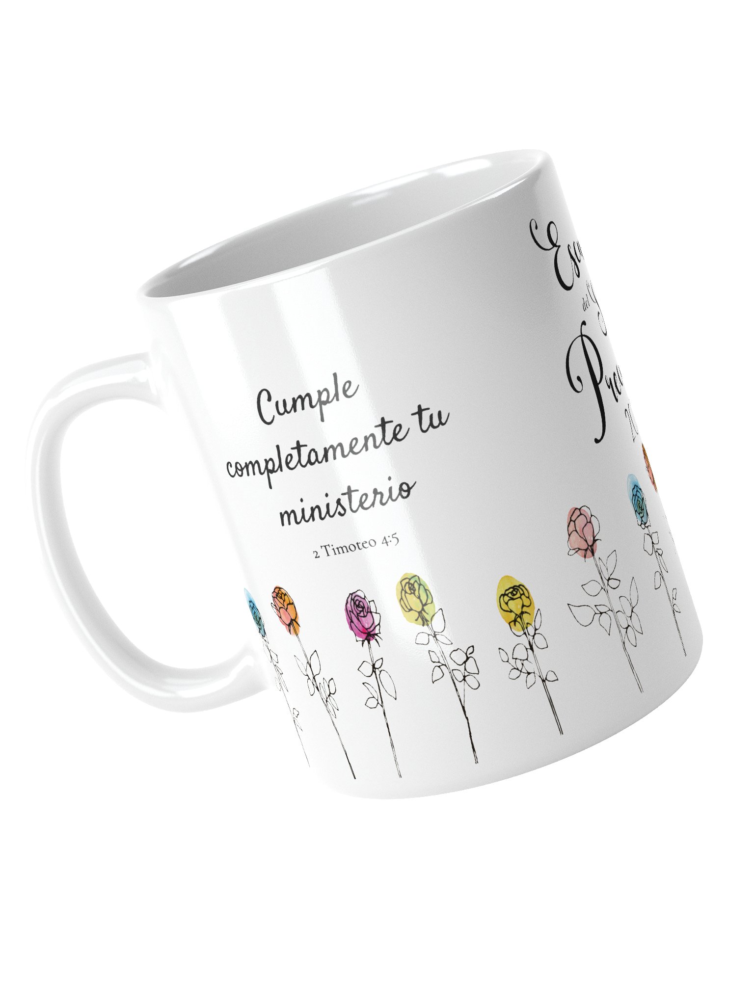 Taza Escuela del Servicio de Precursor 2026 – 2 Timoteo 4:5 Floral Inspiradora product image (5)