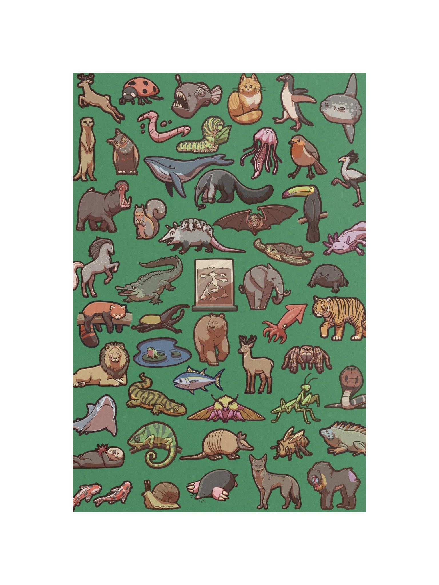 All the Mammals- Original Illustrated Poster product image (1)