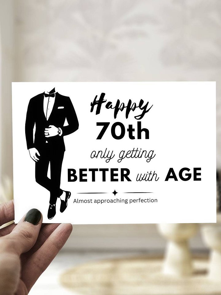 Happy 70th Birthday Card Man in a Tux product image (1)