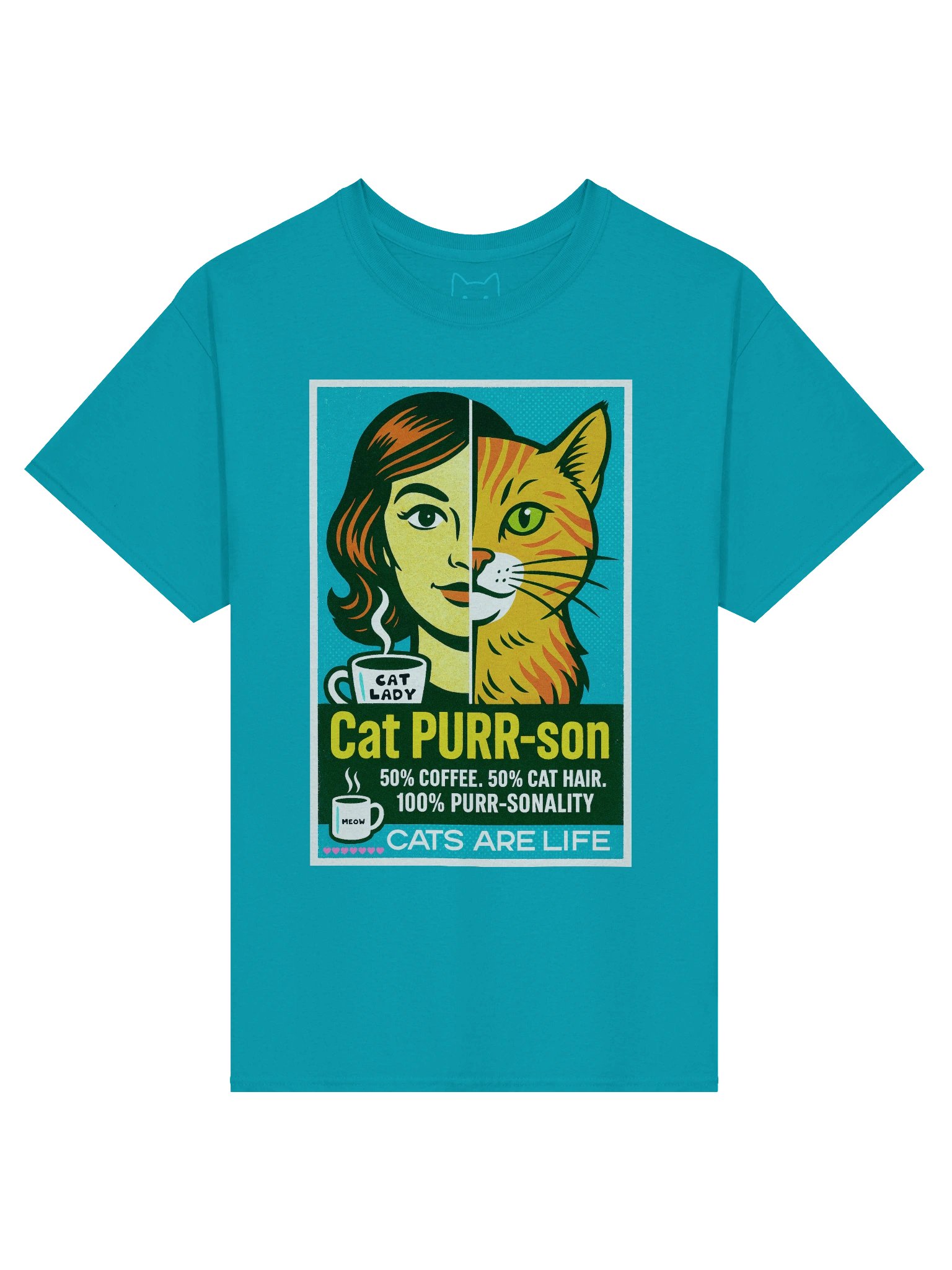Cat Purr-son 50% Cat Hair 1950's Retro Boxy Fit Unisex T-Shirt product image (61)