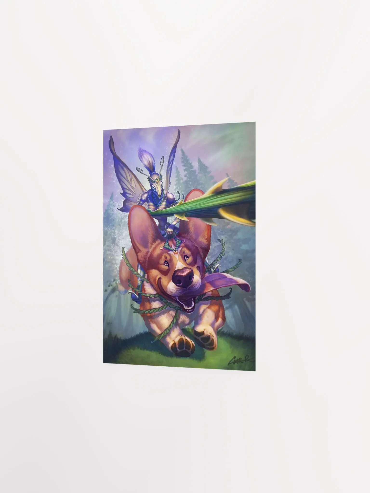 Fairy Steed Enchanting Fantasy Fairy Corgi Print product image (4)