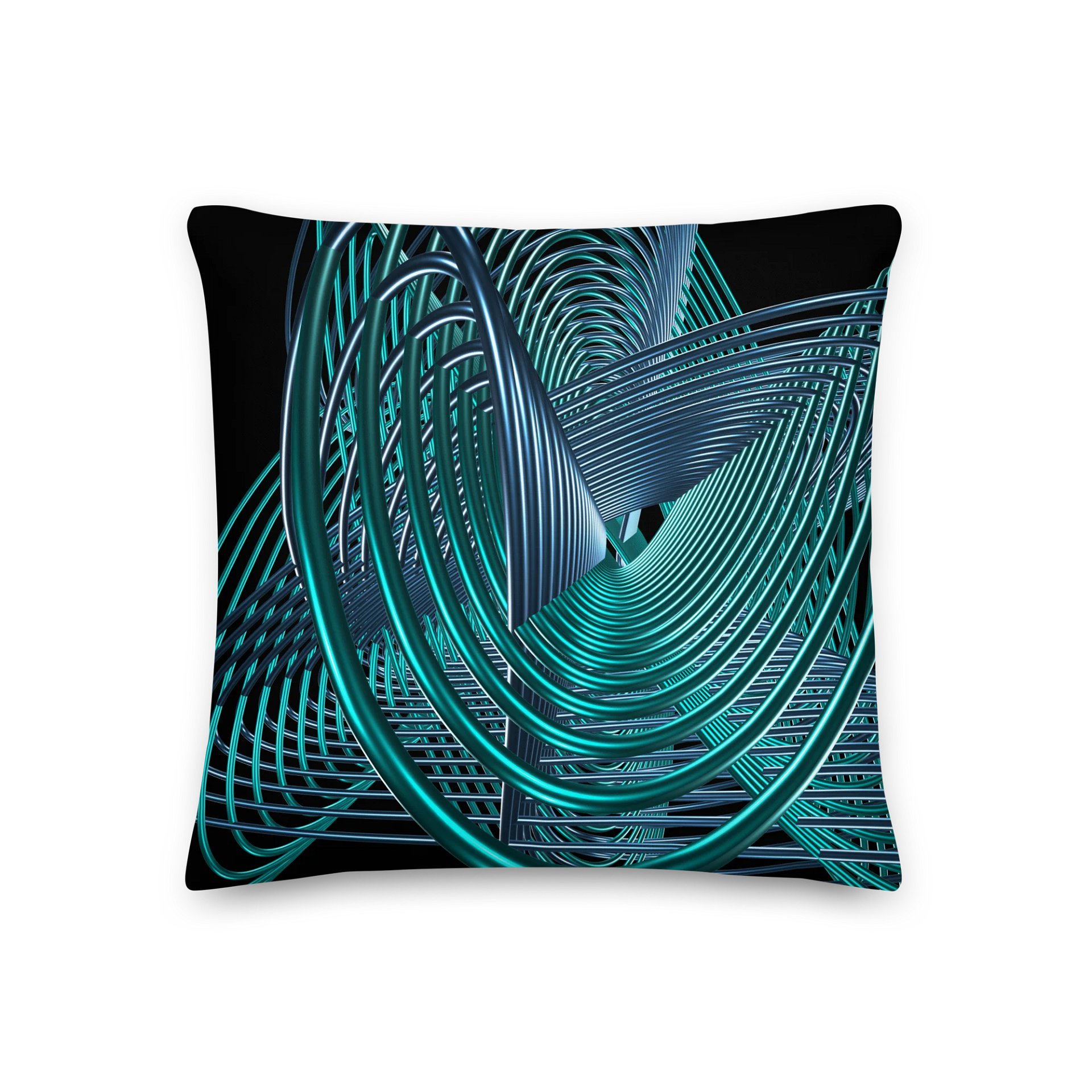 Oscilloscopic Dance 1+2 - Lissajous Figures Mathematical Art Pillow product image (2)