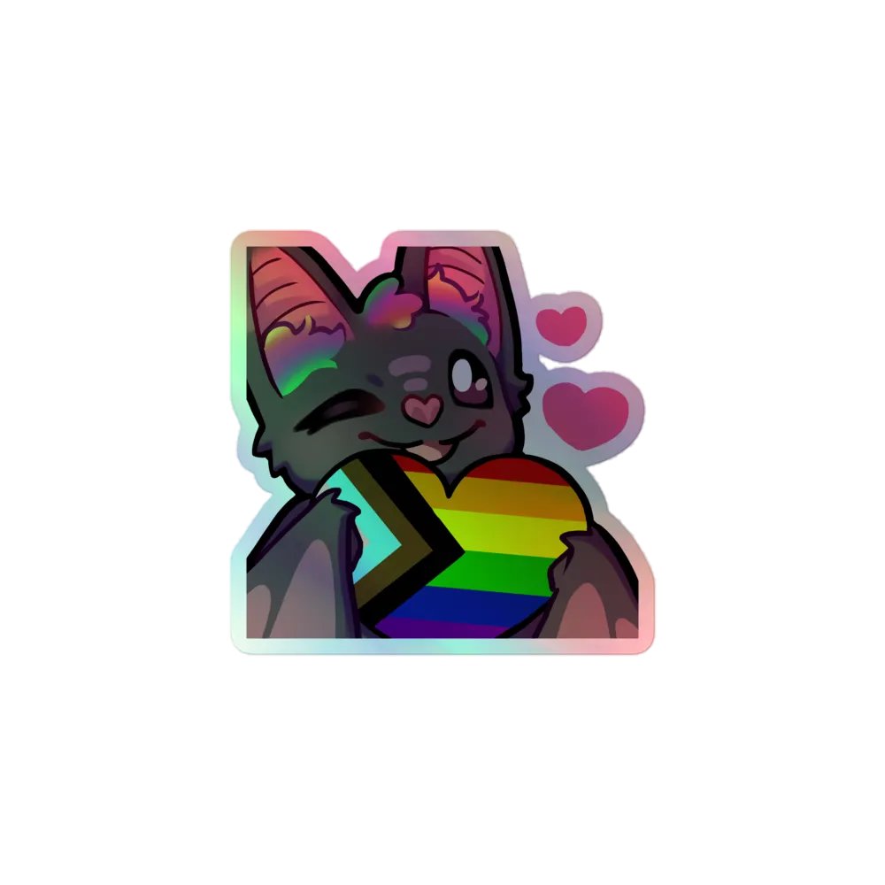 Zwill Pride Heart Bat Holo Sticker product image (1)