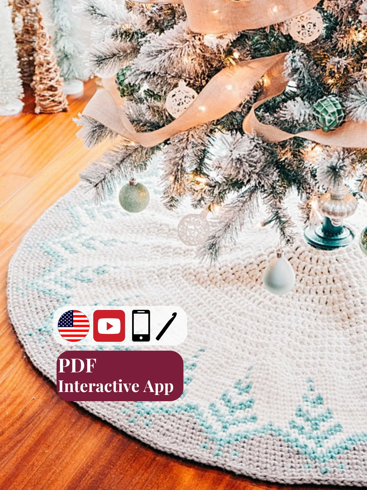 Pine Crochet Christmas Tree Skirt Pattern product image (1)