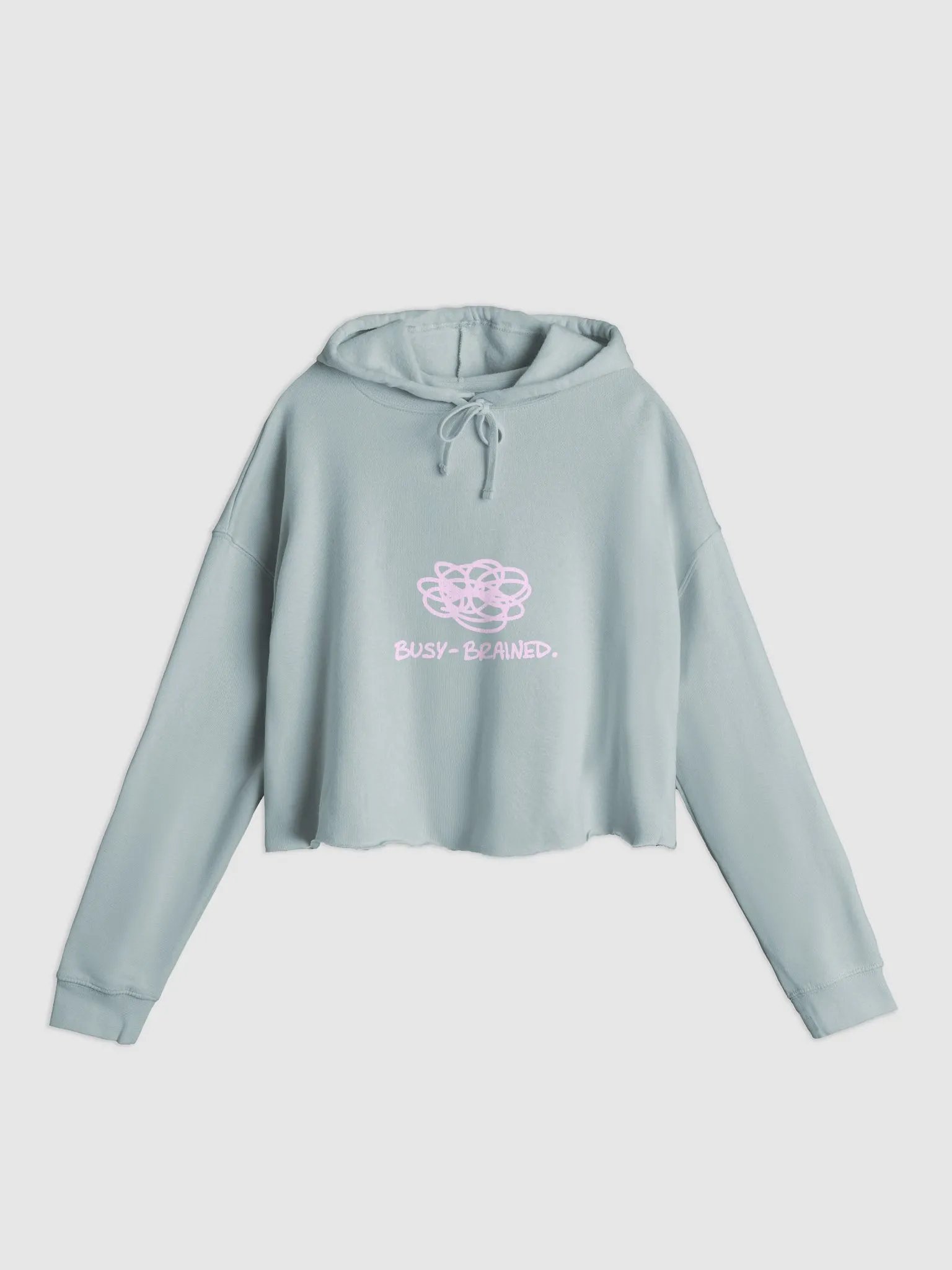 BUSY-BRAINED (light-pink design) lightweight cropped hoodie product image (7)