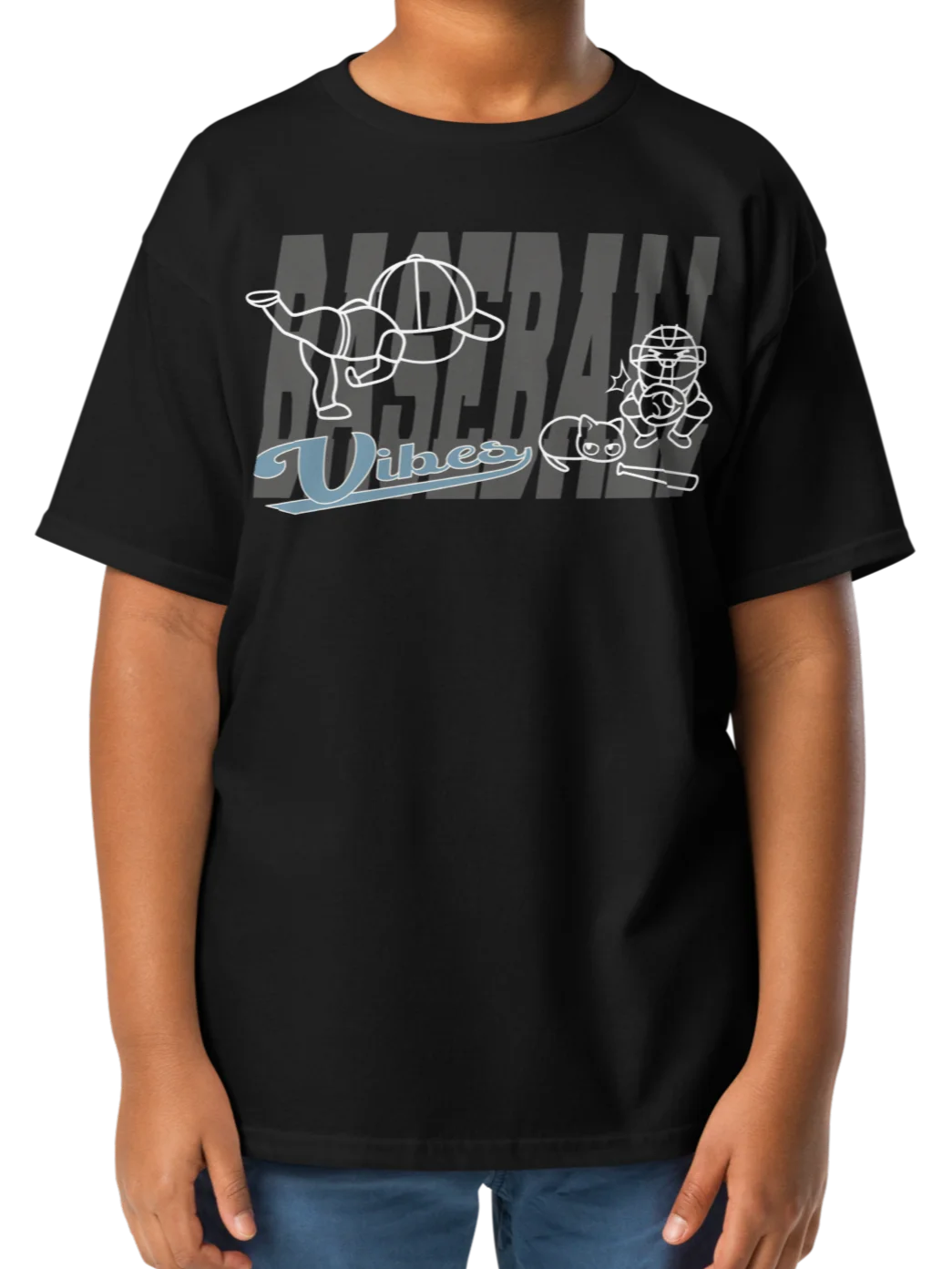 Baseball Cat (Baseball Vibes) - Unisex Youth Heavyweight T-shirt product image (2)