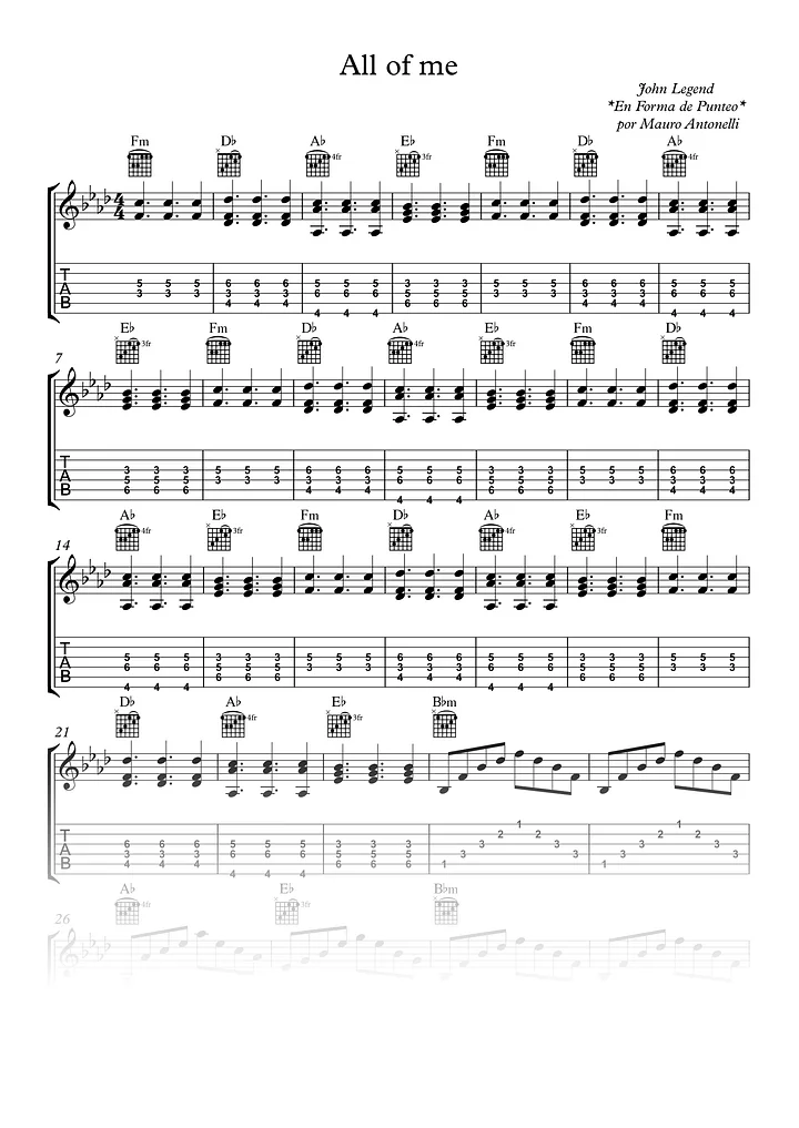 All of me - Partitura + Tabs + Acordes + Pista product image (2)