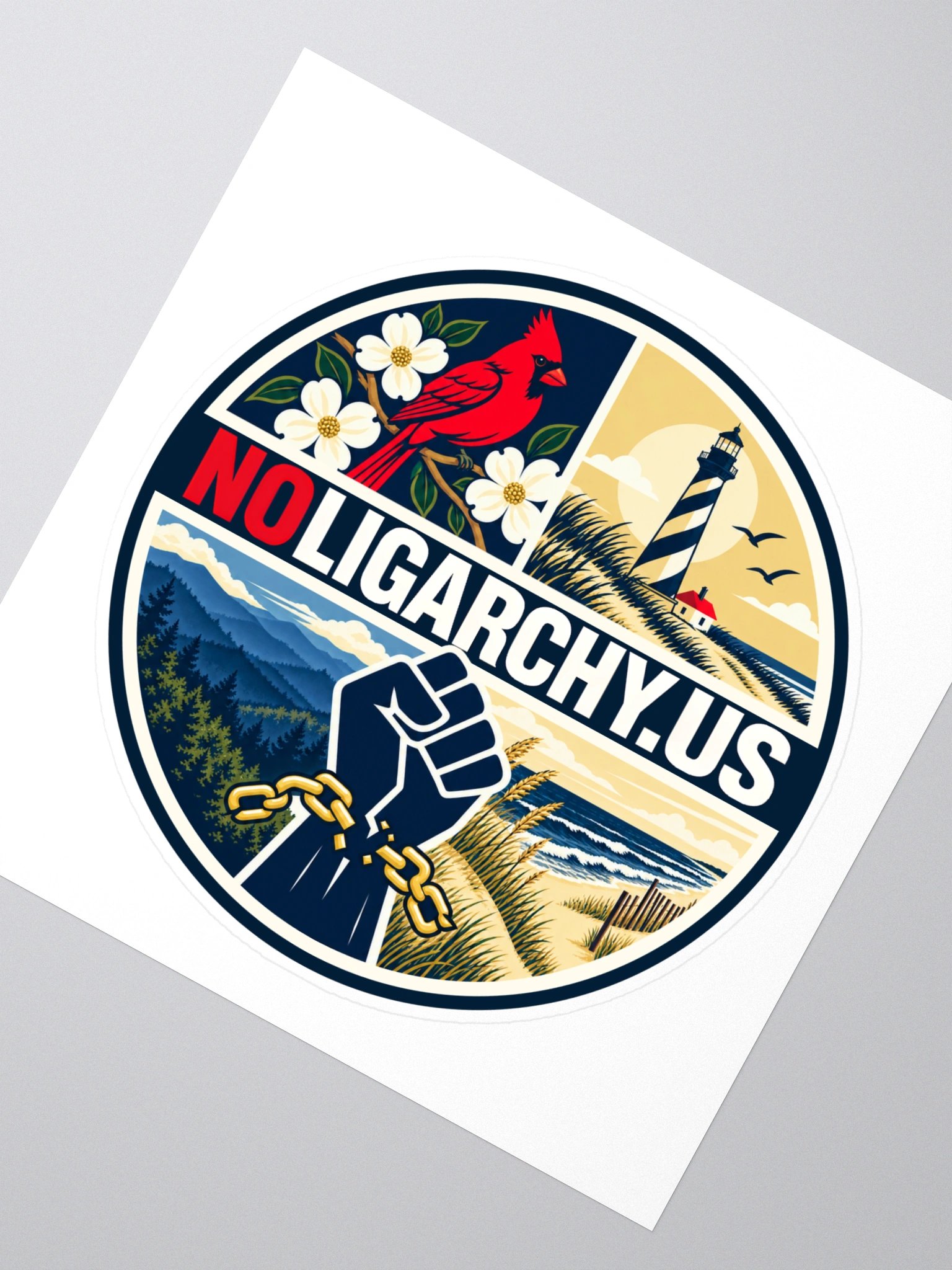 North Carolina NOLIGARCHY.US sticker product image (2)