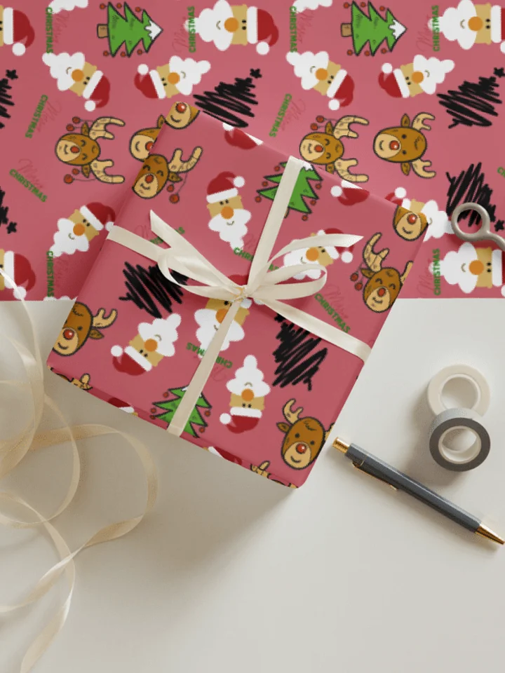 Reindeer, Santa, Christmas Tree Wrapping Paper - Cabaret product image (1)
