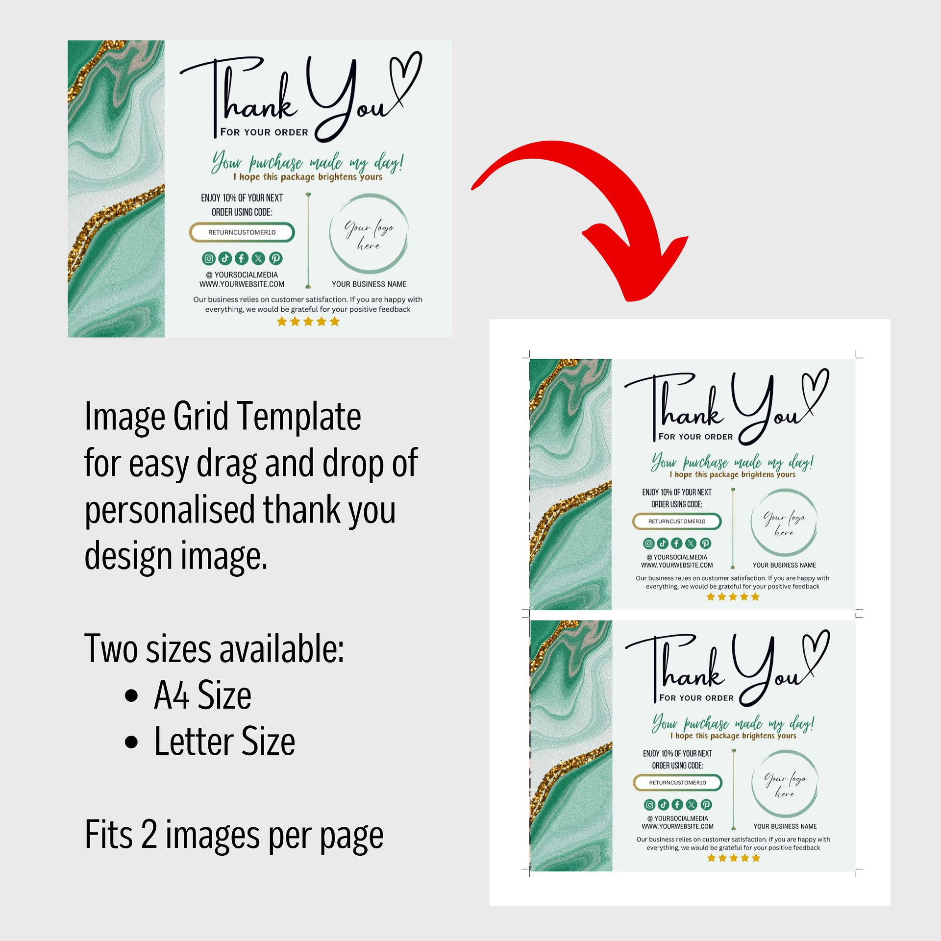 Esmeralda - Thank You Card Template product image (8)