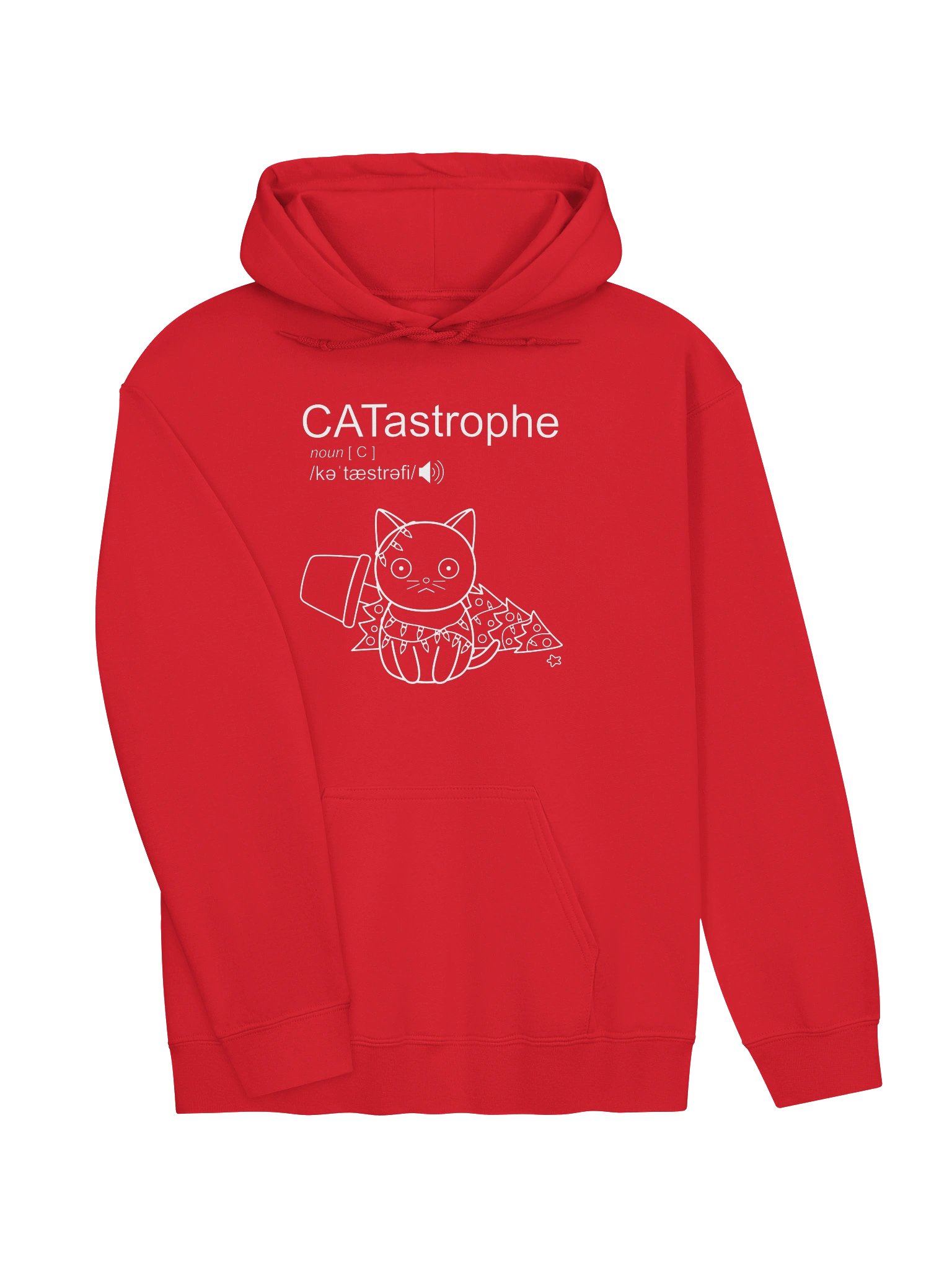 CATastrophe (Cat with Christmas Tree) - Unisex Adult Hoodie product image (1)