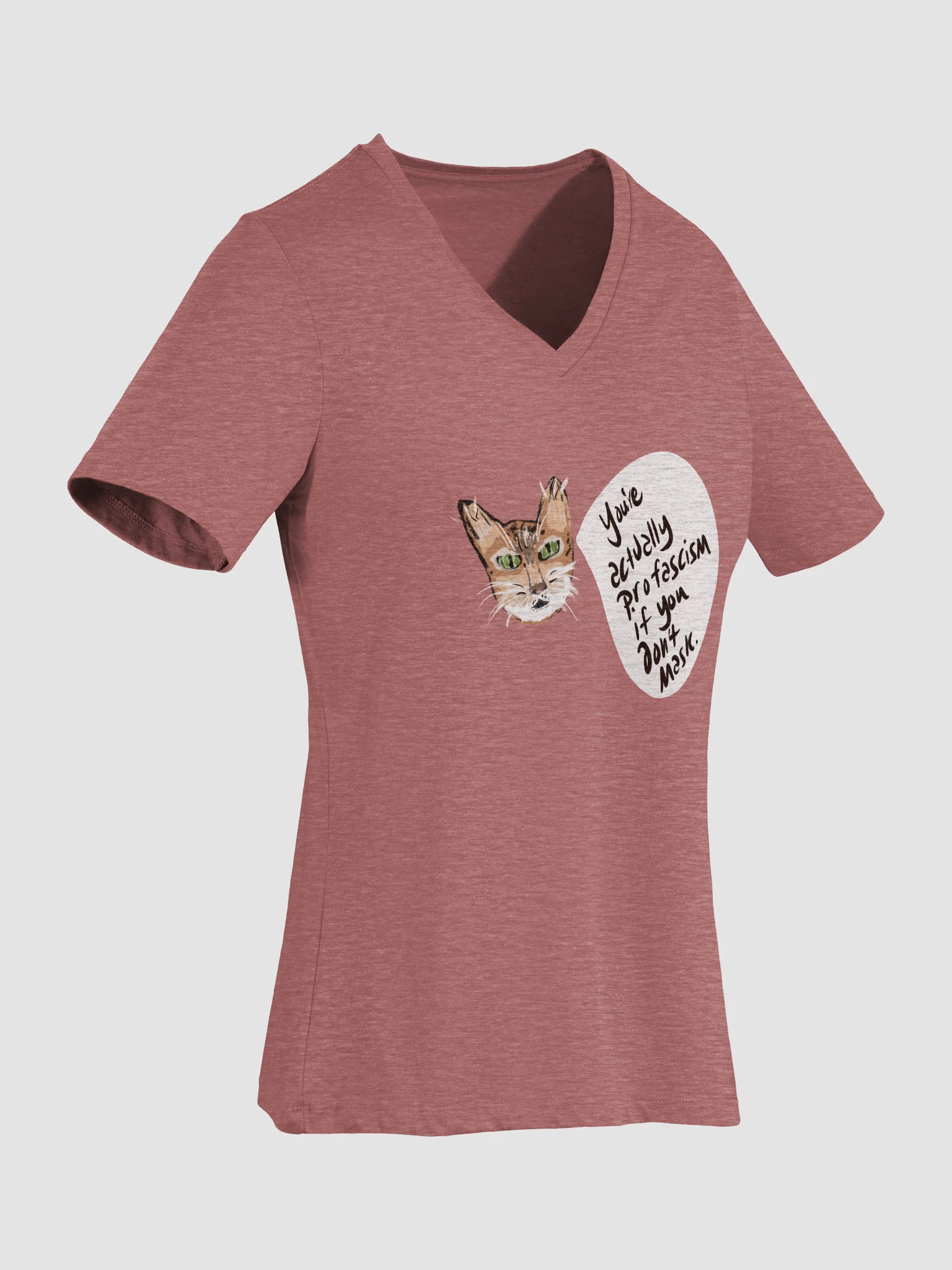 Kitty Mask Thoughts V-Neck tee product image (35)