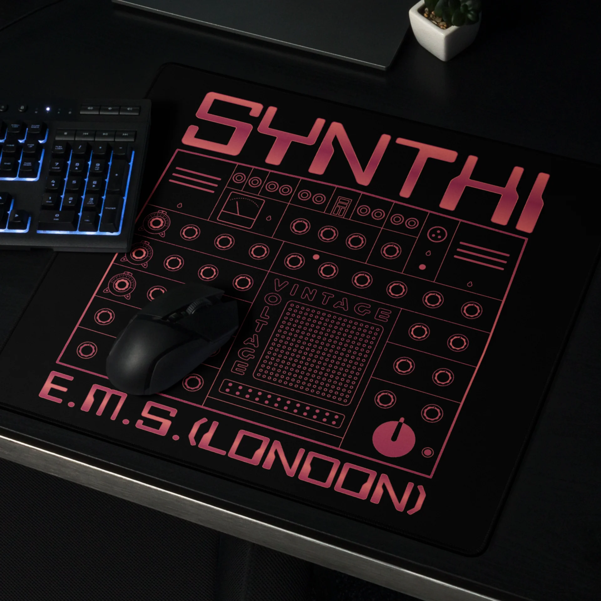 EMS Synthi Studio Gaming Mouse Pad 18" - AKS VCS3 Electronic Music Studios (Vintage Analog Synth) product image (4)