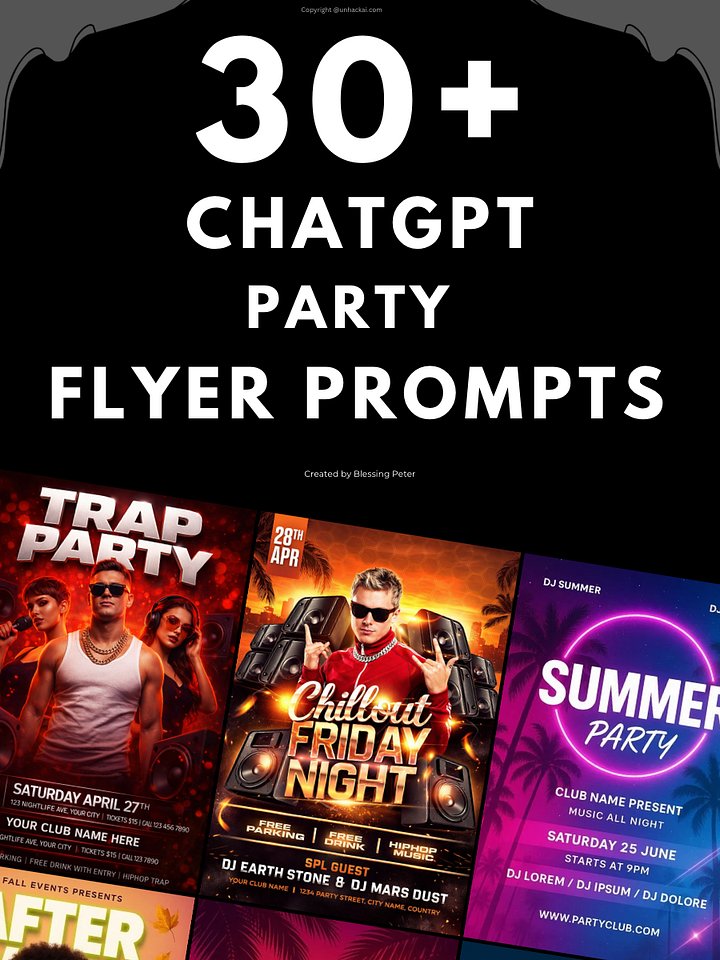 ChatGPT Party and Event Flyer Prompts product image (1)