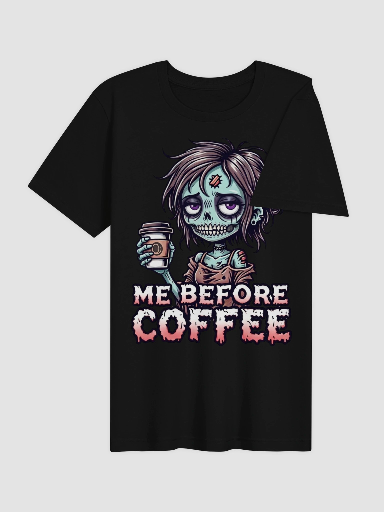 "Me Before Coffee" Zombie Chick T-Shirt | Me Before Coffee Collection product image (5)