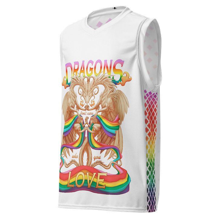 White Pride Dragons Basketball Jersey product image (1)