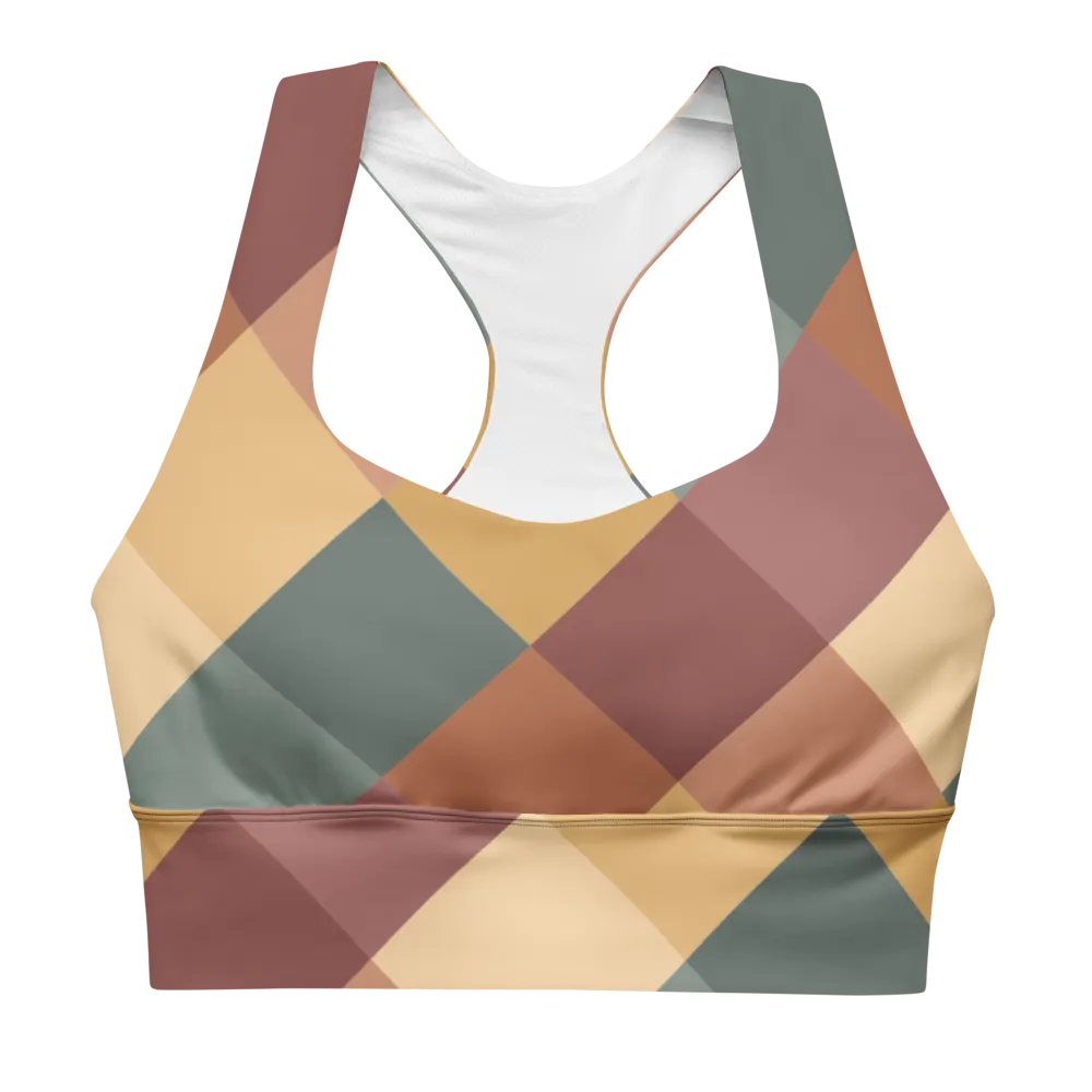 Abstract pastel geometric Longline Sports Bra product image (4)