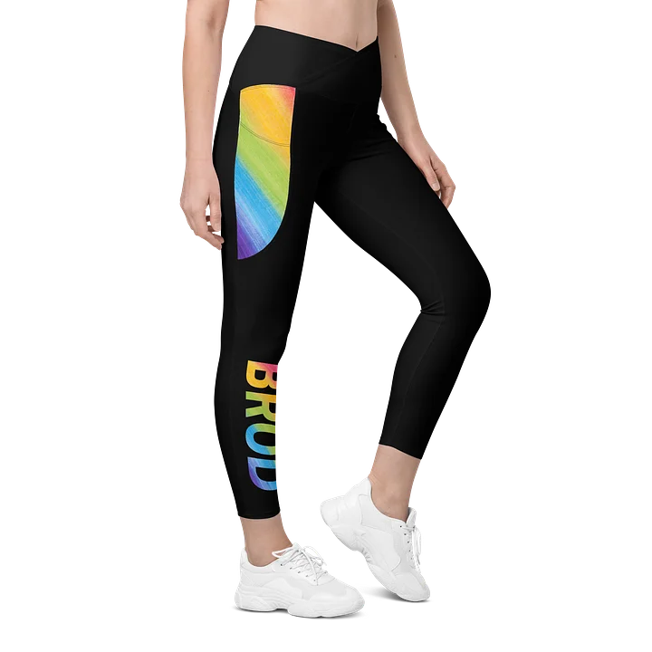 Bród Meaning Pride | Crossover Semi Compression Workout Leggings with Pockets & Sun protection product image (2)