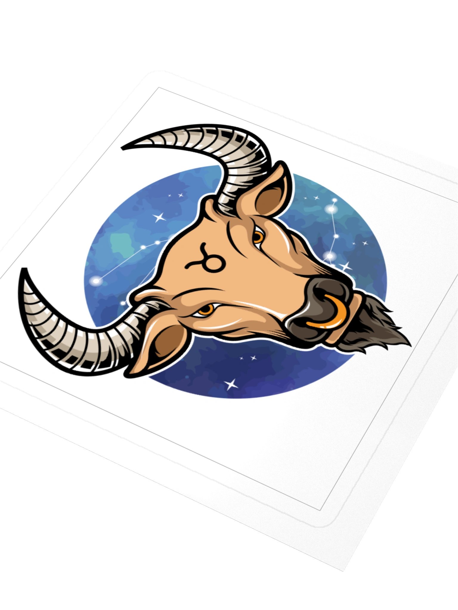 Taurus Zodiac Sticker — Starry Night Bull Design product image (3)