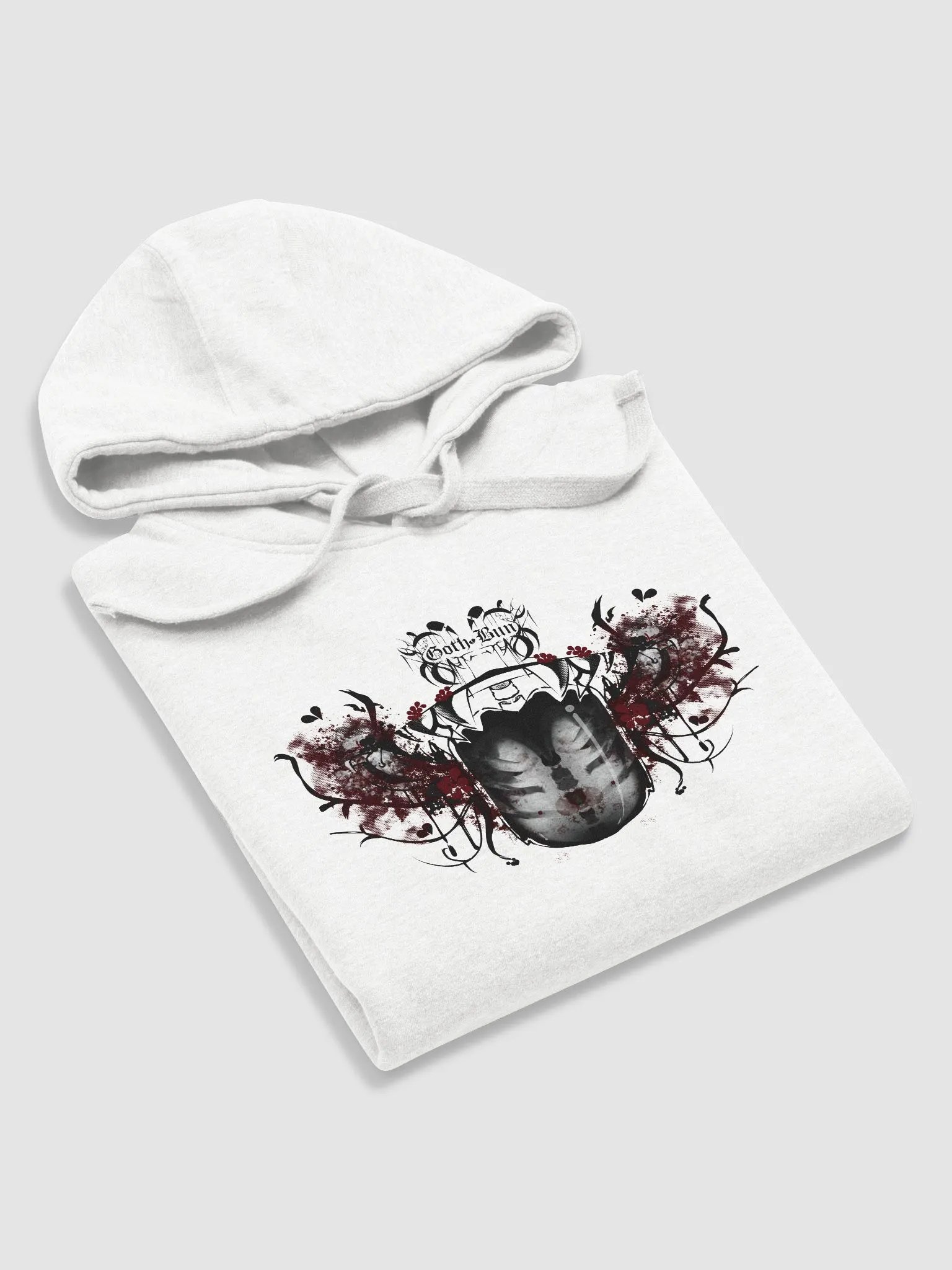 Goth bun B&W hoodie product image (5)