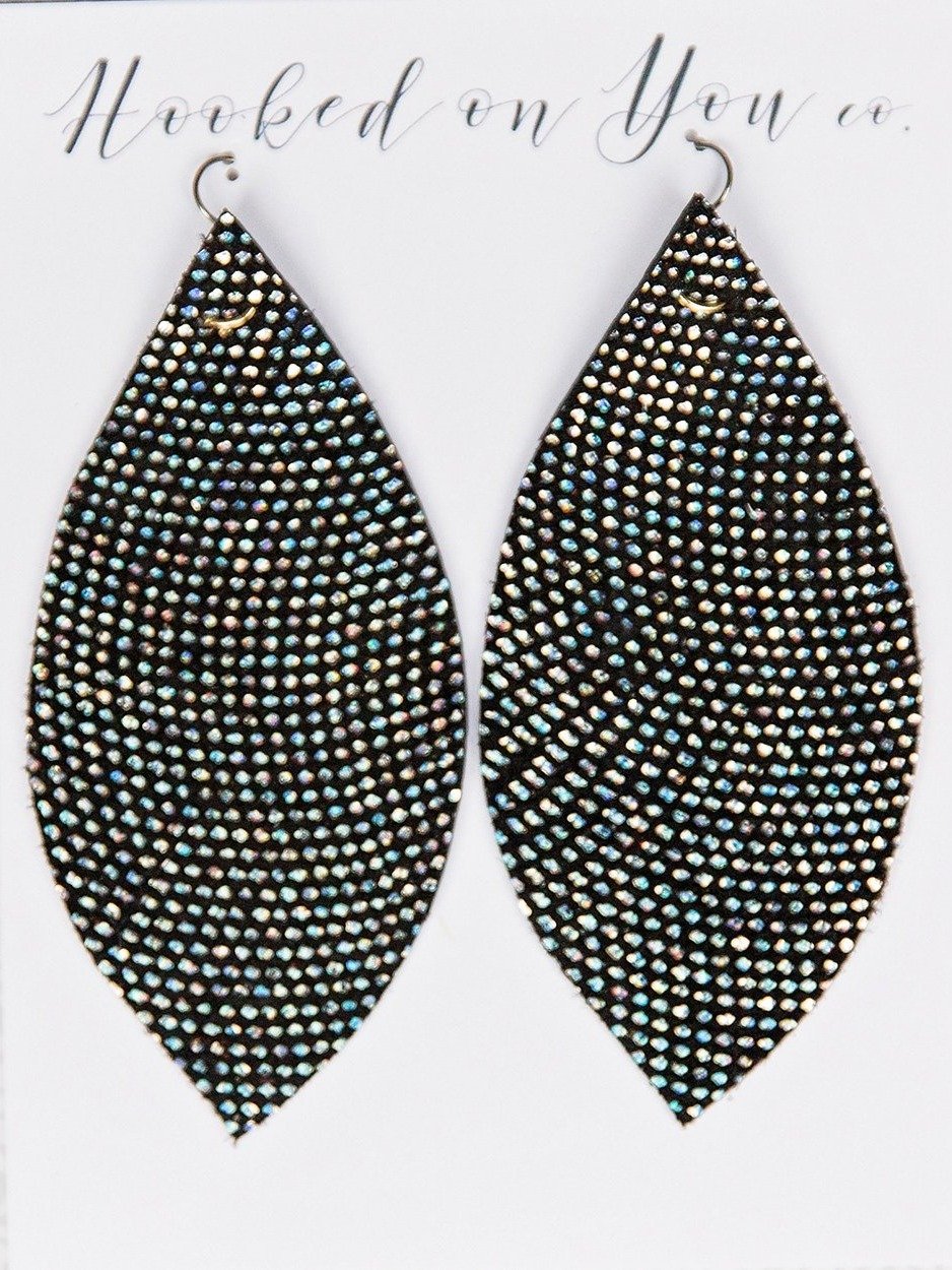 Sparkle Black Leather Earrings product image (2)