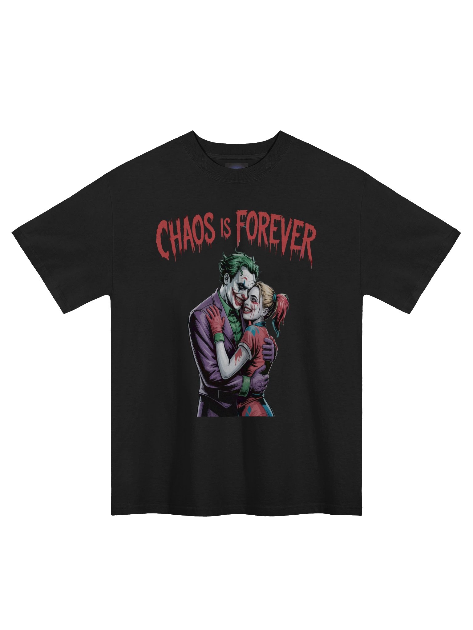 Joker & Harley Quinn 'Chaos is Forever' Oversized Faded T-Shirt product image (3)