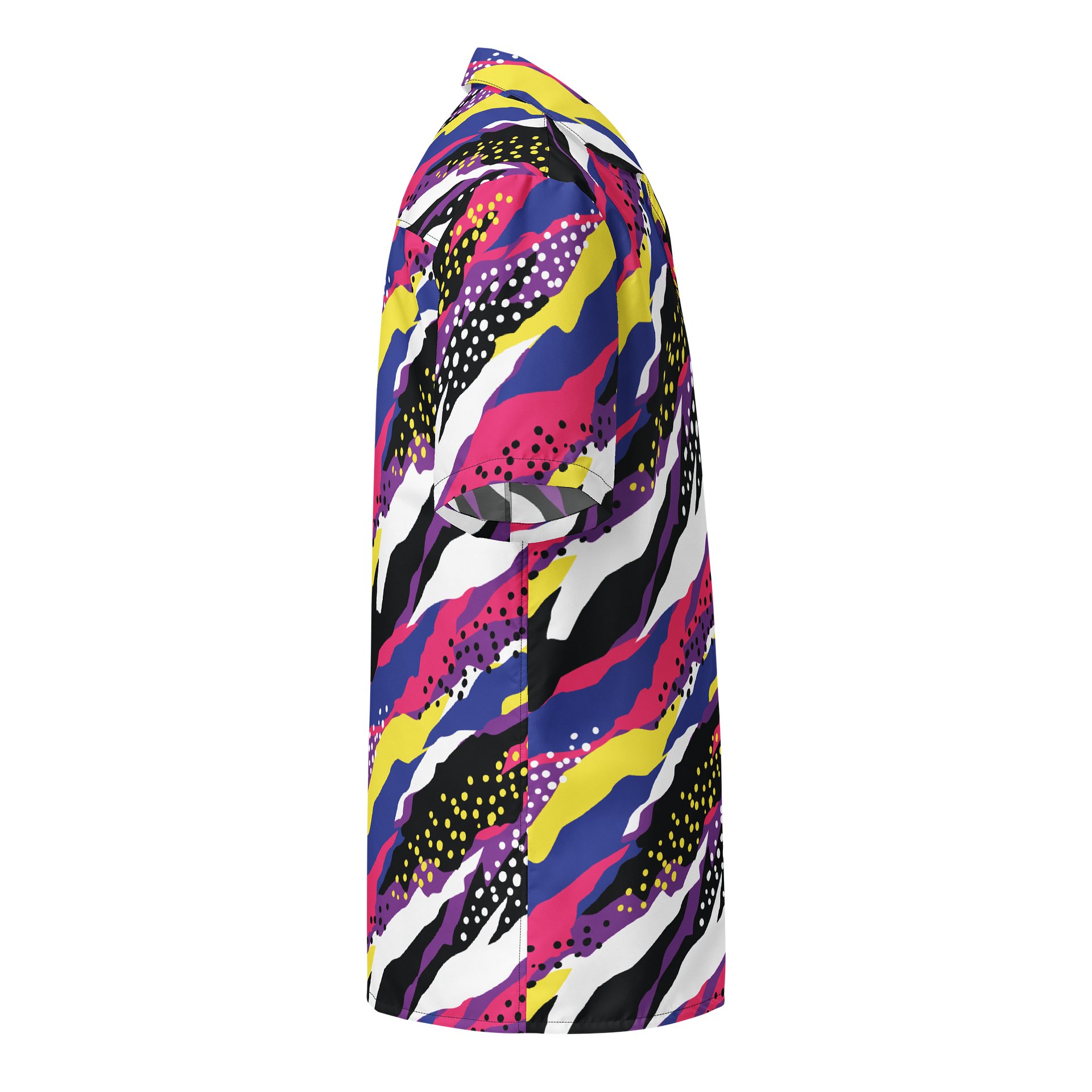 Retro 90s Cyber-Pop Waves | Vibrant All-Over Print Button Shirt product image (4)