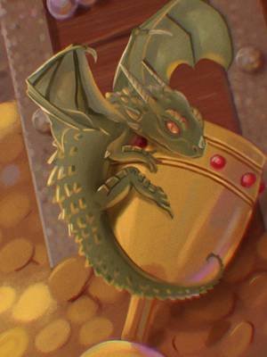 Day 10 of Smaugust 2026 with tiny!  When I first say the word I immediately thought of a small baby dragon wrapped around a golden goblet/chalice and Im glad I brought it to life!  I used lizard references for the dragon this time.  Again I used dracochats prompt list  #smaugust #dracosmaugust #dragon #gold #treasure 