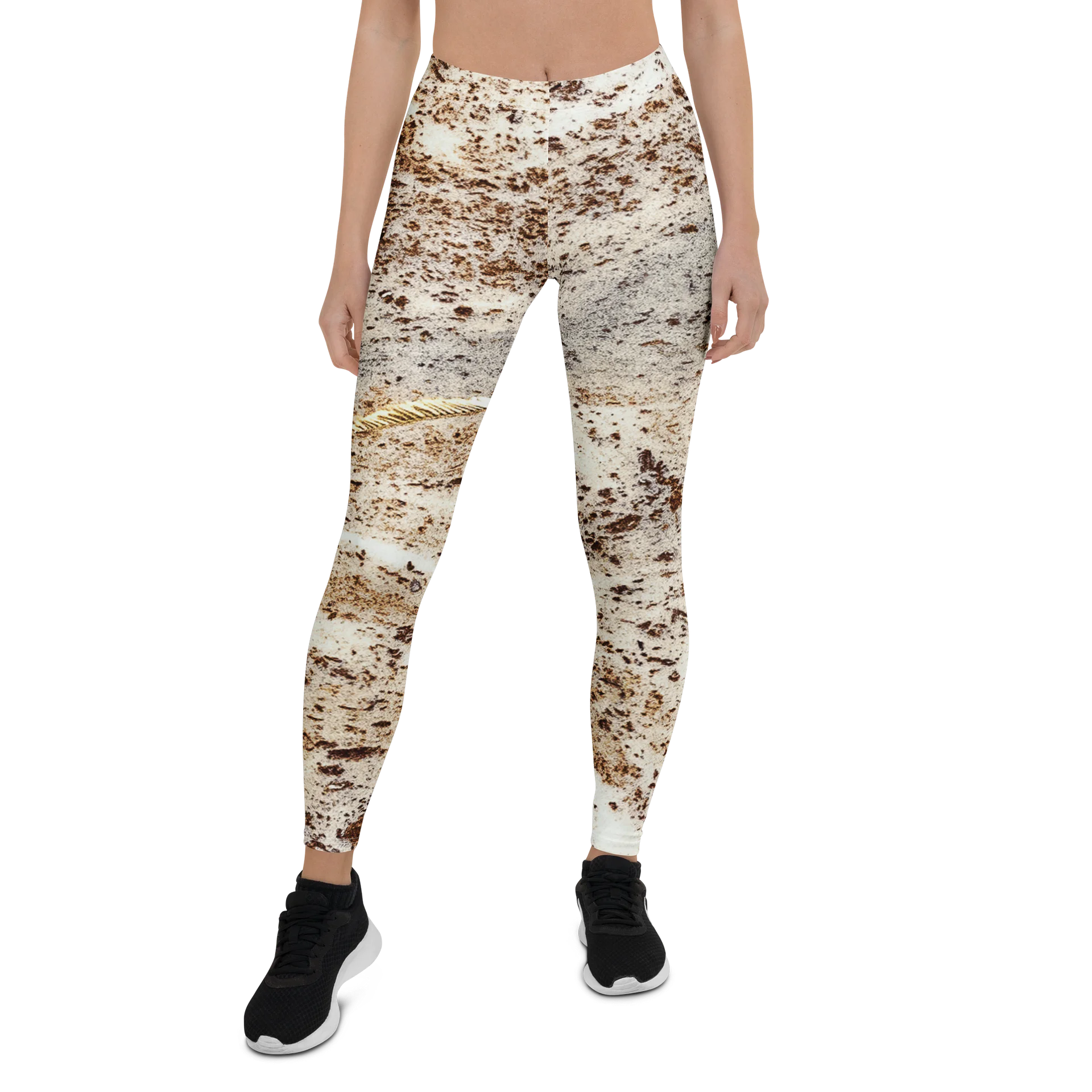 Espresso Swirl Women's All-Over Print High-Waisted Marbled Coffee Leggings product image (1)